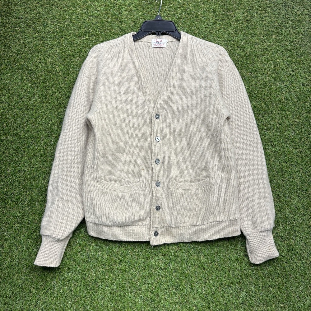 Vintage Alpaca Cardigan Womens Medium Wool Acrylic Grandmacore Button Cardigan